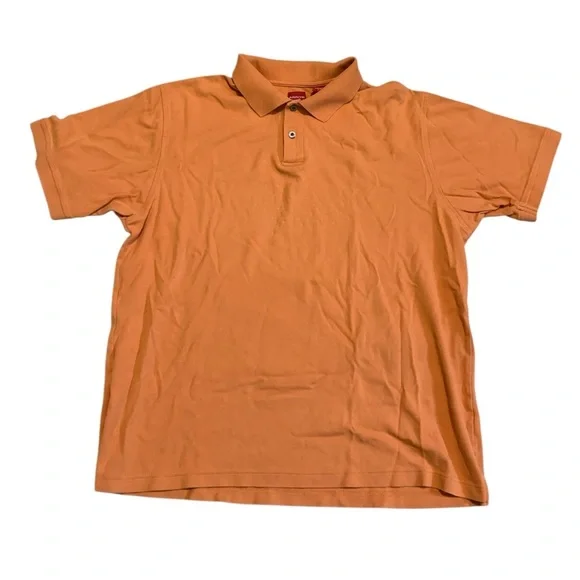 Arrow Orange Polo Shirt Size L 100% Cotton Collared Short Sleeve - Picture 1 of 5